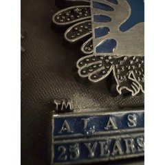 Vintage Alaska 1984 25 Years Statehood Anniversary Belt Buckle Eagle