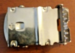 Belt Buckle w/ Slide Fastener – 2.25&Prime; Long – Replacement – Metal Sliding Secured