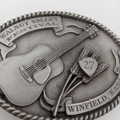 Acoustic Guitar 1998 Belt Buckle Walnut Valley Festival 27th Winfield KS Music F