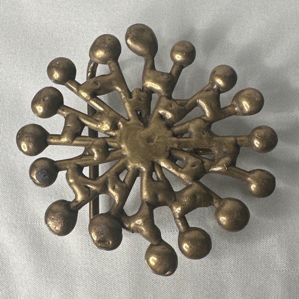 Vintage Jack Boyd Bronze Belt Buckle – Mid Century – Brutalist – Atomic Design