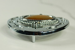 Horseshoe western belt buckles for men brown oval agate stone