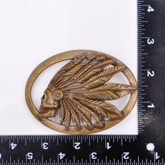 Retro Bronze Cowboy Indian Chief Head Western Indian Metal Fashion Belt Buckle