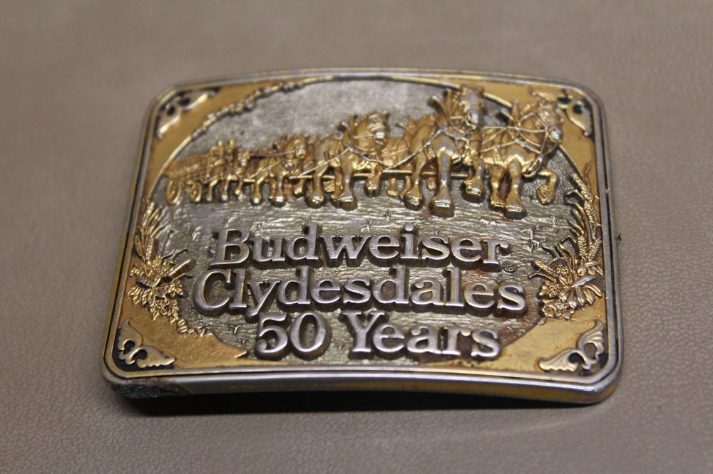 Vintage Budweiser Clydesdales 50 Years Belt Buckle First Edition New 1983