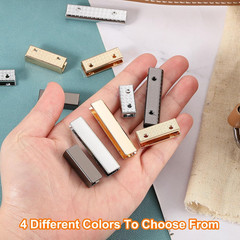 Belt Buckle End Tips, Rectangle Webbing Zipper Tips Clip Buckles with Screws for