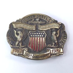 Great American Buckle Co US Constitution 1787-1987 Belt Buckle 2+ Ship FREE