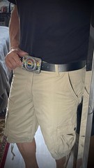 “Armor of Color” Pride Belt Buckle OOAK Rainbow Wood Inlay – Darren McNeese