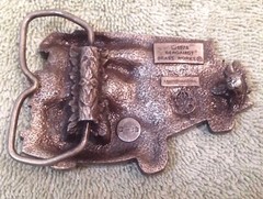 1978 Bergamot Brass Works Firetruck Ladder Truck Fireman Metal Belt Buckle Fire