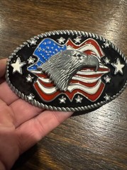 Bald Eagle Motorcycle Belt Buckle Cowboy Rodeo Collector American USA Patriot