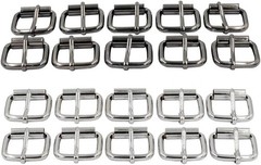 20Pcs 1 Inch Strong Belt Pin Buckle Strap Webbing Roller Buckles (Silver+Gunmeta