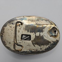 VTG Crumrine Horse Belt Buckle Mens Western Bronze Rodeo 3D Relief Made USA Gift