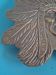 Belt buckle Indian head buckle biker relief sitting bull Sioux