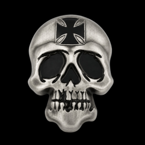 Skull Skeleton Head Metal Belt Buckles Biker Style Silver Tone Cross Gothic
