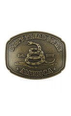 America Don&rsquo;t Tread On Me Flag Snake Belt Buckle Antique Bronze Tone DT02