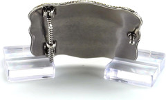 ARIAT Large Scalloped Shape Buckle with Logo, Floral and Scroll Detail, Twisted