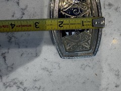 Vtg Atchison Topeka & Santa Fe Railroad ATSF Chico Gold Silver Belt Buckle BHN