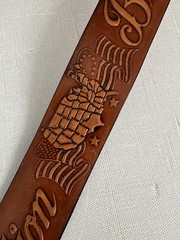 USA commerative 200th anniversary leather belt & buckle, Sz M 34-36, America!