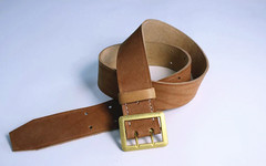WW2 German Belt Tactical Equipment Cowhide Material Men Coroe Pattern GoldBuckle