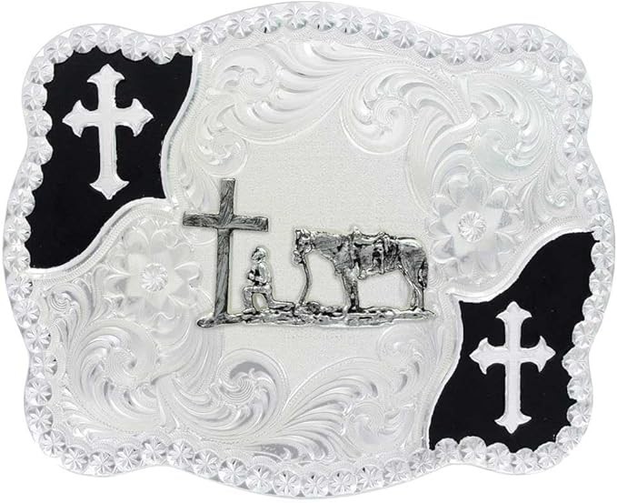 Montana Silversmiths Christian Flourish Scallop Shape Buckle 3611-731M