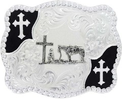 Montana Silversmiths Christian Flourish Scallop Shape Buckle 3611-731M