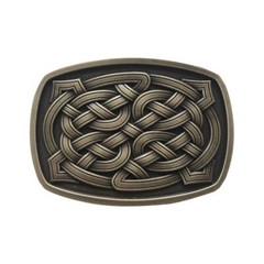 Antique Bronze Plated Cross Celtic Knot Rectangle Belt Buckle also Stock in US