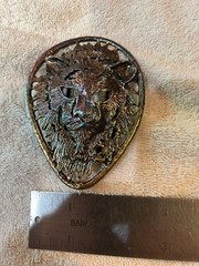 Brutalist Medieval Modernist Lion Big Belt Buckle