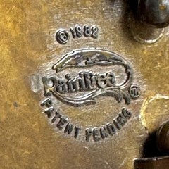 Vintage 1982 Raintree Tennis Player Belt Buckle Gold Bronze Tone Oval Sports