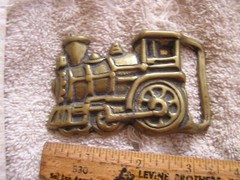 Vintage Belt Buckle Brass Locomotive Train