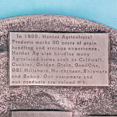 VTG 80s Harder Ag Products Peabody Kansas Commemorative Belt Buckle 1985