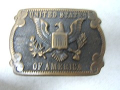 United States of American Coat of Arms Belt Buckle Cast Bronze
