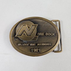1981 Ore Dock No Lost Time Accidents Railroad Railway Norfolk Award Belt Buckle