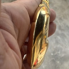 Barry Kieselstein cord sterling 925 gold vermeil moon face buckle