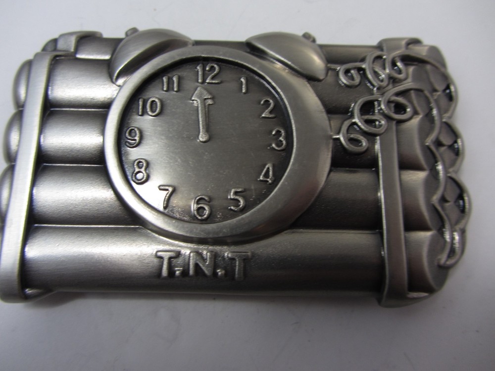 Dynamite and timer TNT 2005 Belt Buckle by Silver Moon Concepts