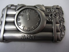 Dynamite and timer TNT 2005 Belt Buckle by Silver Moon Concepts