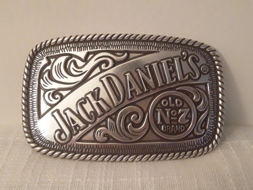 Jack Daniel&rsquo;s Old No.7 2005 Silver Metal Belt Buckle With Rope Style Border