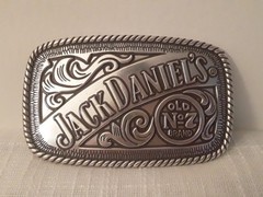 Jack Daniel&rsquo;s Old No.7 2005 Silver Metal Belt Buckle With Rope Style Border