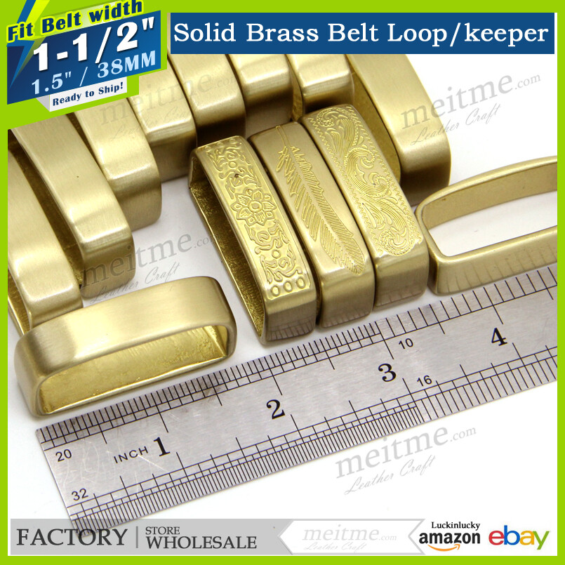 Wholesale Belt Spacer solid brass belt keeper, Replacement belt Loop 1.5&Prime; 40mm