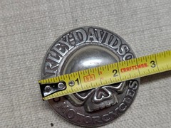 vintage WILLIE G belt buckle HARLEY DAVIDSON chrome metal SKULL motorcycle Y2K