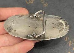 BHJ Co Sterling 10k Multi Color Black Hills Belt Buckle Hand Engraved Pheasants