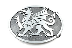 Medieval Dragon Black/Silver Metal Belt Buckle