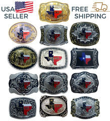 WMG Texas State Belt Buckle Flag Map Cowboy Rodeo Western Hebillas Vaqueras