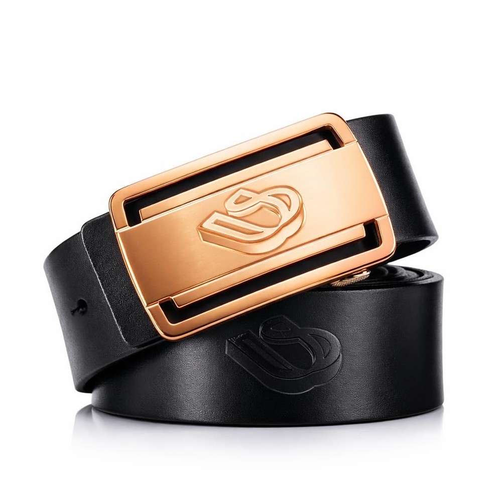 UScarmen Men&rsquo;s Genuine Leather Dress Belt, Black 34&Prime;-38&Prime; Length120cm,