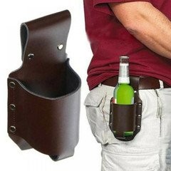 Outdoor Beer Waist Packs Pocket Belt Beer Bottle Cover Waist Pack Leather Bag