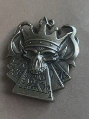Buckle Skull Crown Royal Flush Gaming Casino Gothic Biker Punk Vibe Belt Buckle
