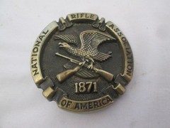 1978 National Rifle Association Belt Buckle NRA 1871 Solid Brass Baron Buckle