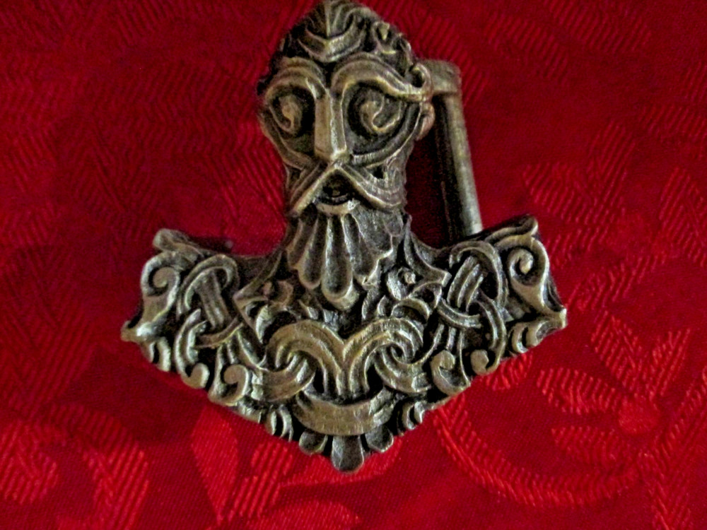 Pewter Thors Hammer Belt Buckle – Dryad Design Norse God Mjolnir Asatru Pagan