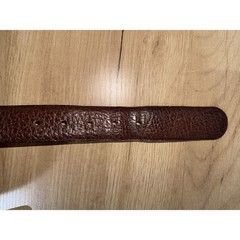 COACH Water Buffalo Leather Belt 30 Brown Gold Brass Buckle USA 8800 Vtg 34.5&Prime;