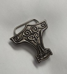 THORS HAMMER Silver Metal Belt Buckle Mjolnir Viking