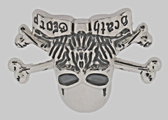 Skull Belt Buckle Silver Metal Skeleton Crossbones Pirate Sign Halloween Party