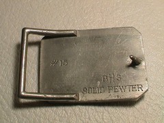 TENNIS SHOWING RACKET BALL & NET ON A COURT MENS PREOWNED METAL BHS BELT BUCKLE