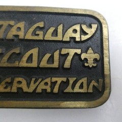 Boy Scouts of America Mataguay Scout Reservation Belt Buckle Solid Brass Vintage